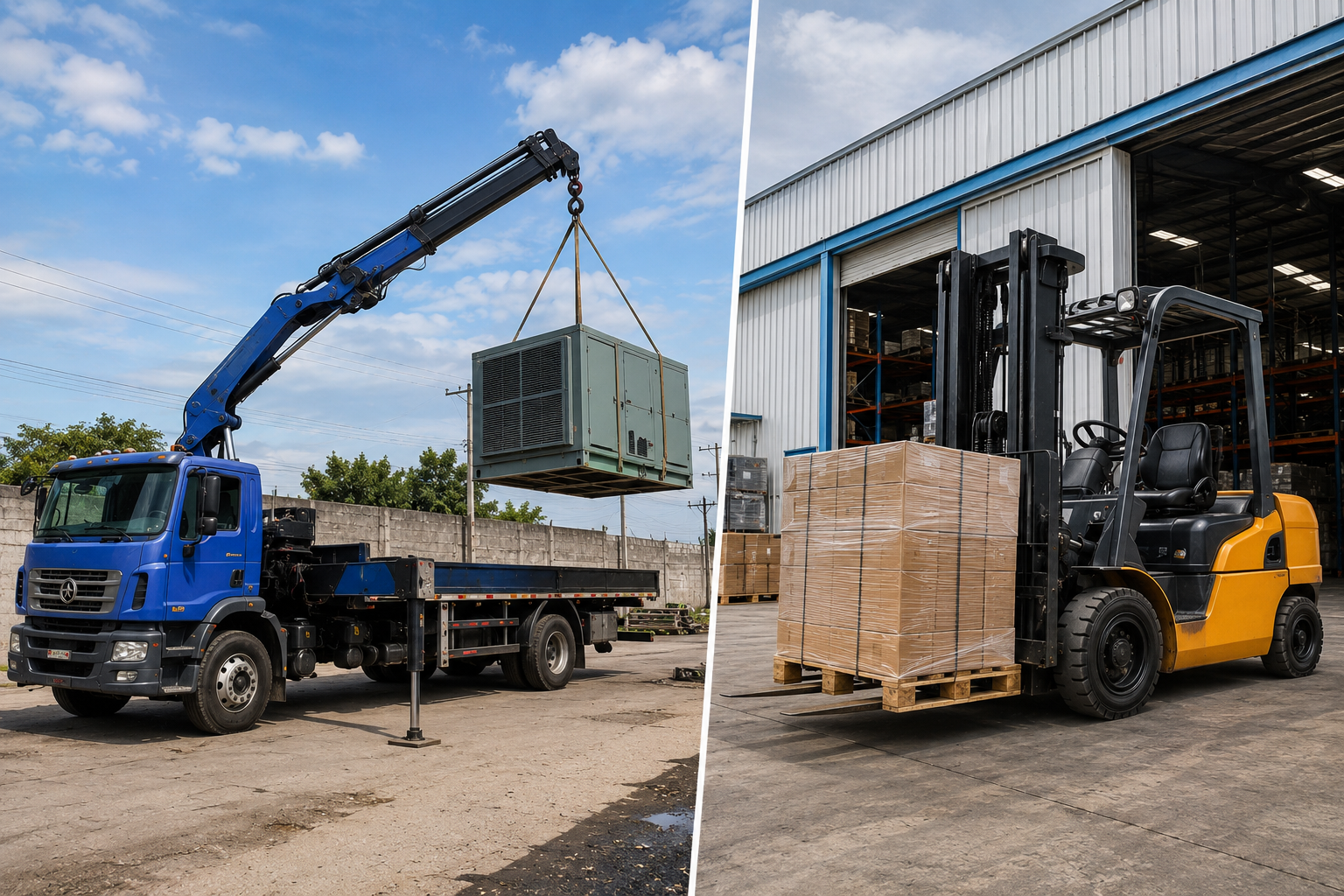 Grúa HIAB o montacargas: ¿Cuál conviene más para tu maniobra?